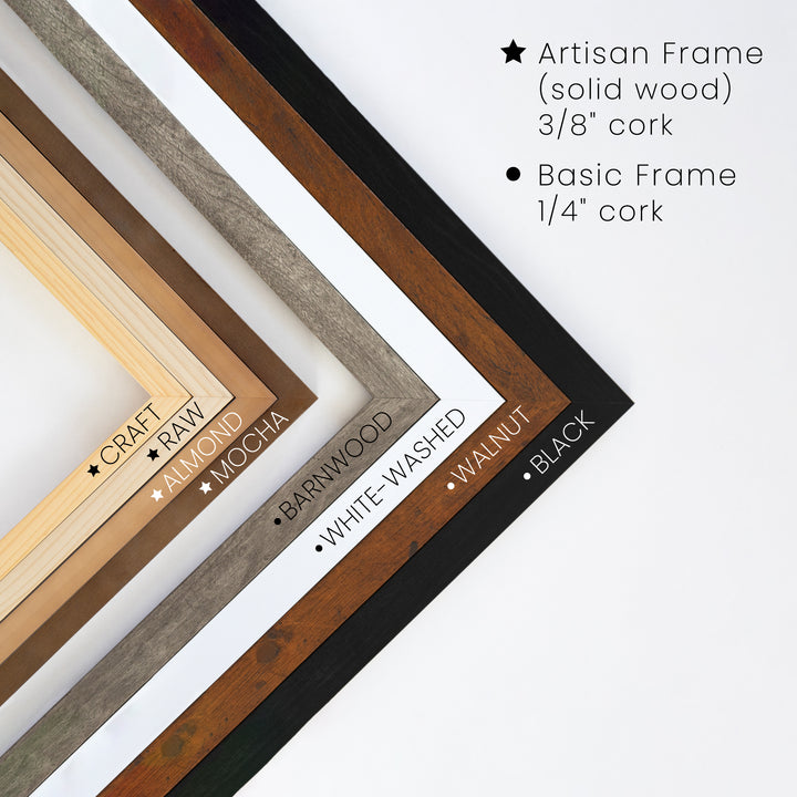 Framed Blank Cork Board | Horizontal or Vertical