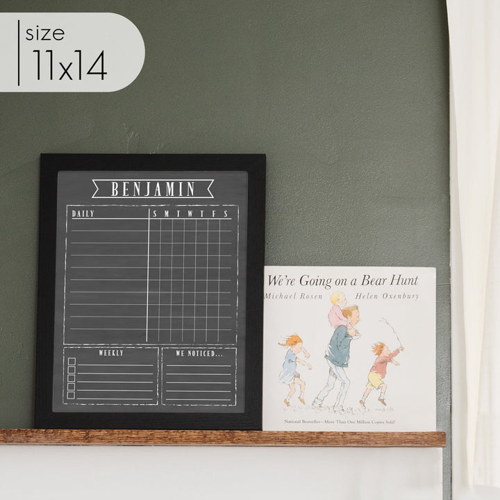 1 Person Framed Chalkboard Chore Chart  | Vertical Swanson