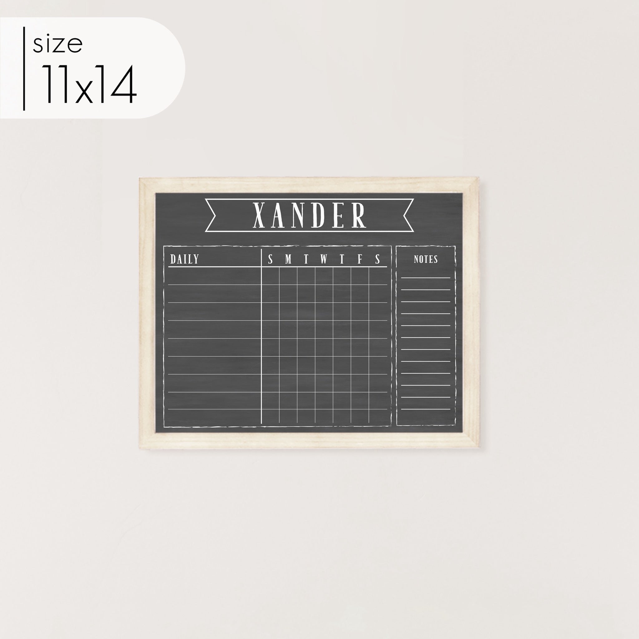 1 Person Framed Chalkboard Chore Chart | Horizontal Swanson