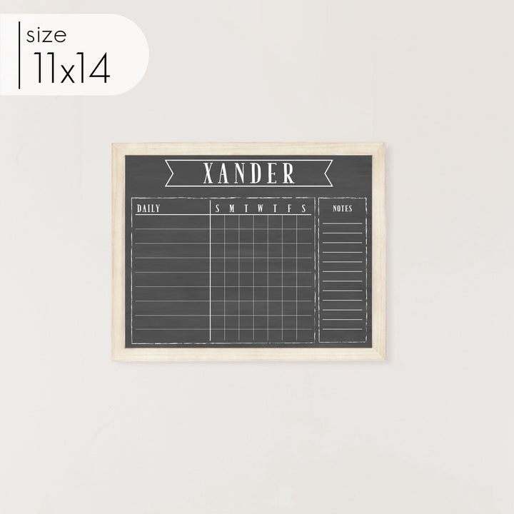 1 Person Framed Chalkboard Chore Chart | Horizontal Swanson