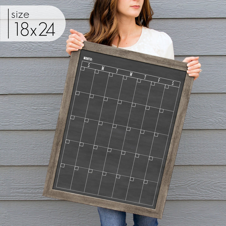 Monthly Framed Chalkboard Calendar | Vertical Swanson