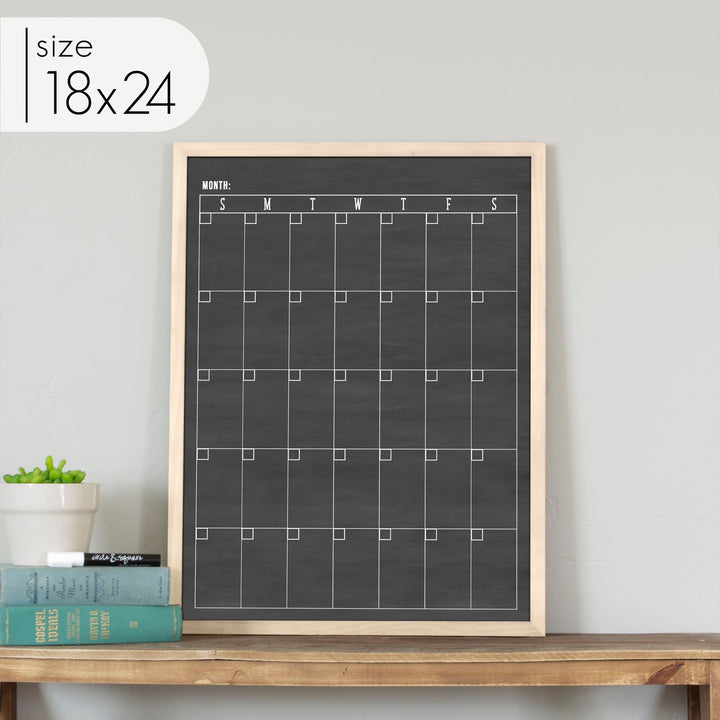 Monthly Framed Chalkboard Calendar | Vertical Swanson
