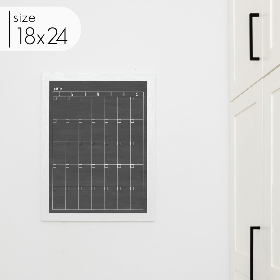 Monthly Framed Chalkboard Calendar | Vertical Swanson