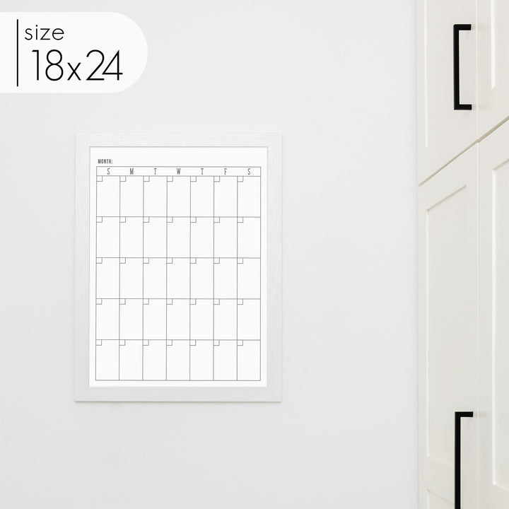 Monthly Framed Whiteboard Calendar | Vertical Swanson