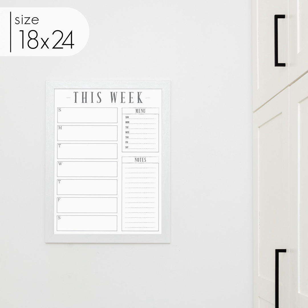 Weekly Framed Whiteboard Calendar + 2 sections | Vertical Swanson