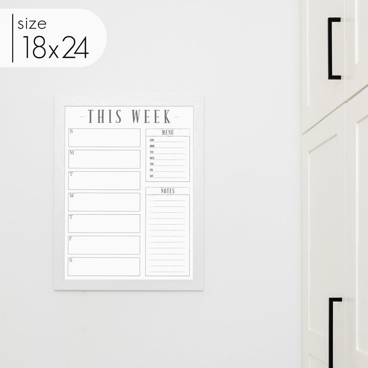 Weekly Framed Whiteboard Calendar + 2 sections | Vertical Swanson