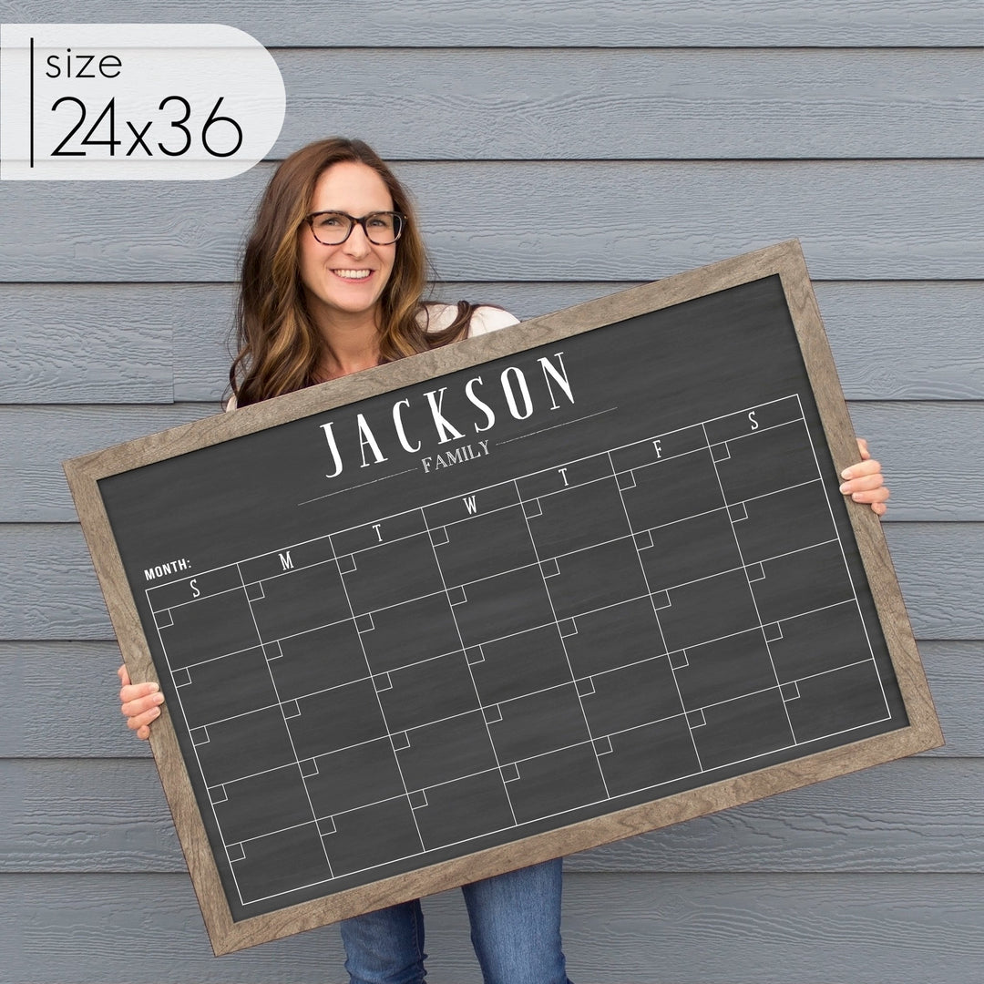 Monthly Framed Chalkboard Calendar | Horizontal Swanson
