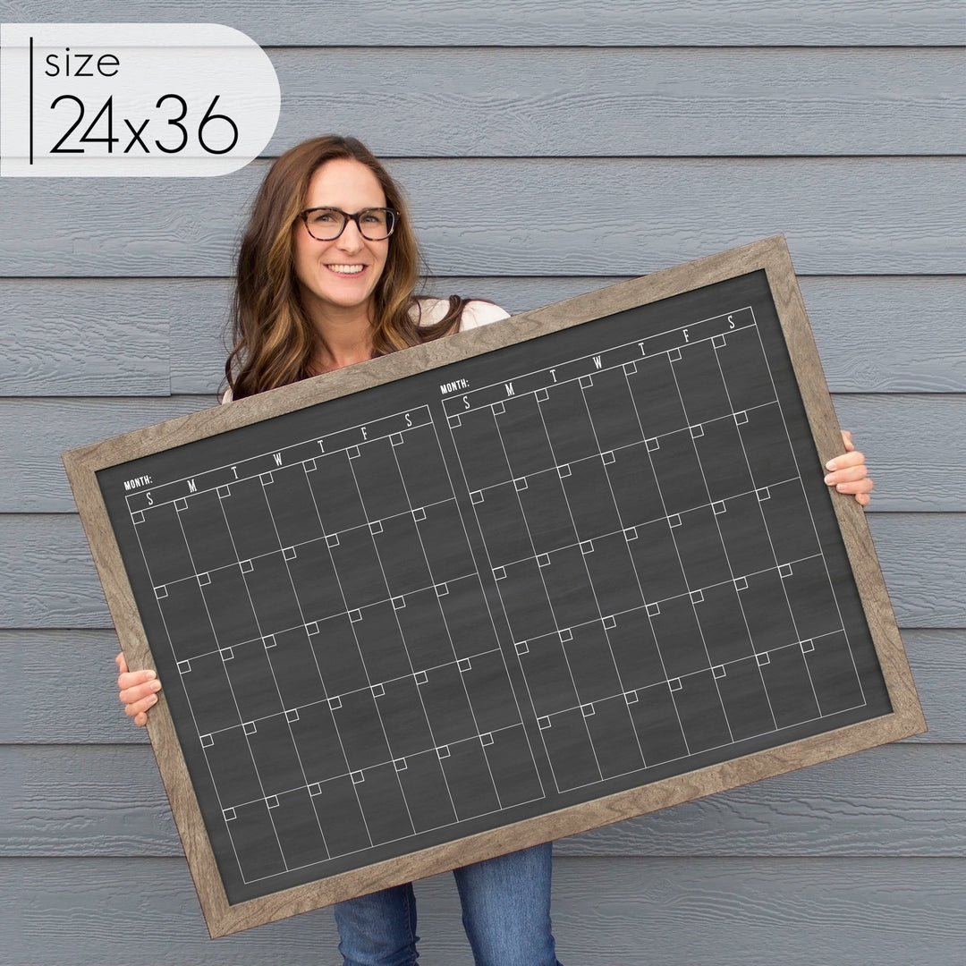 2 Month Framed Chalkboard Calendar | Horizontal Multi-style