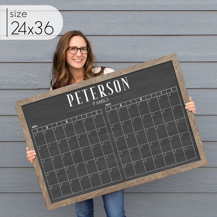 2 Month Framed Chalkboard Calendar | Horizontal Swanson