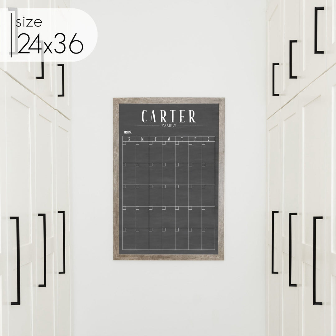 Monthly Framed Chalkboard Calendar | Vertical Swanson
