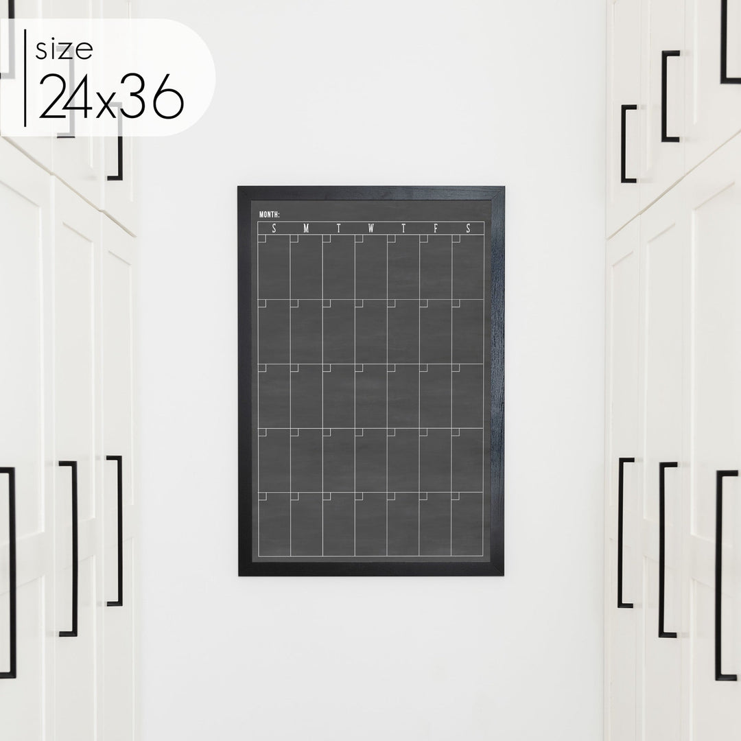 Monthly Framed Chalkboard Calendar | Vertical Swanson
