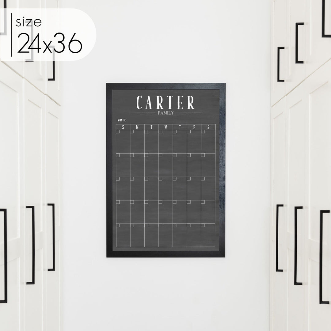 Monthly Framed Chalkboard Calendar | Vertical Swanson