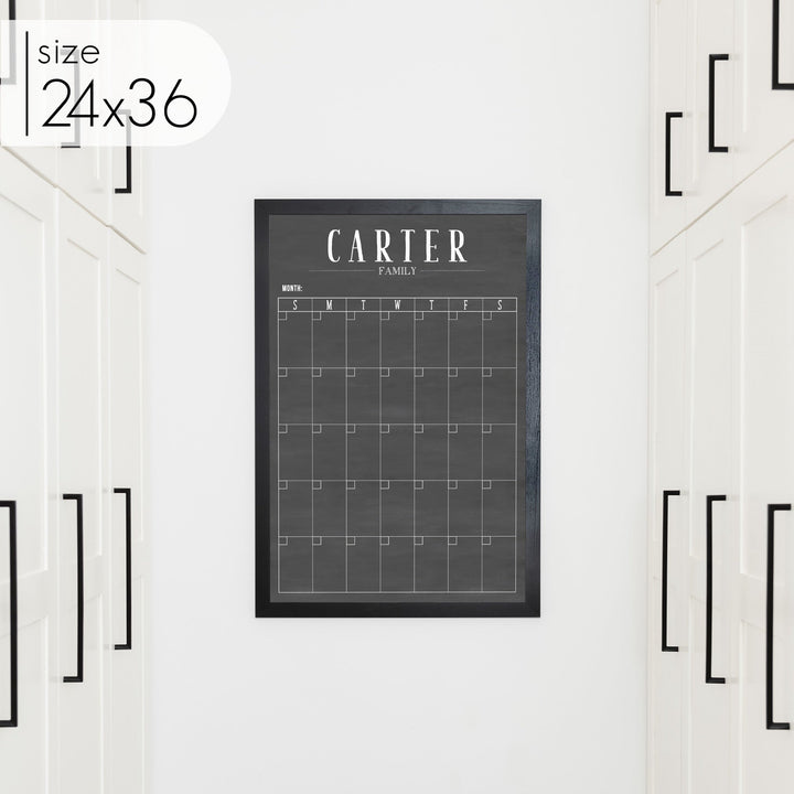 Monthly Framed Chalkboard Calendar | Vertical Swanson