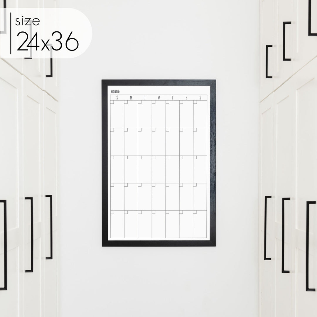 Monthly Framed Whiteboard Calendar | Vertical Swanson