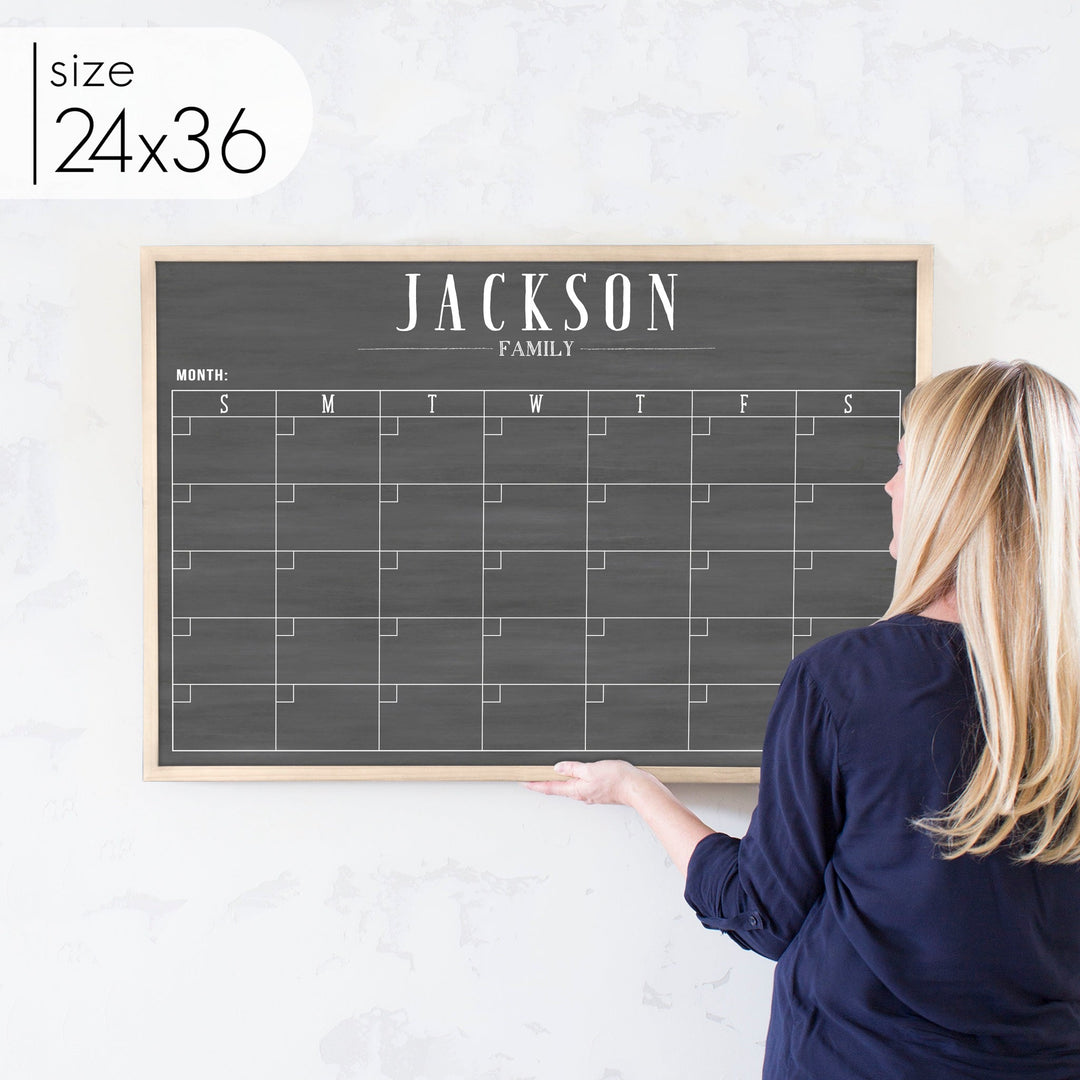 Monthly Framed Chalkboard Calendar | Horizontal Swanson