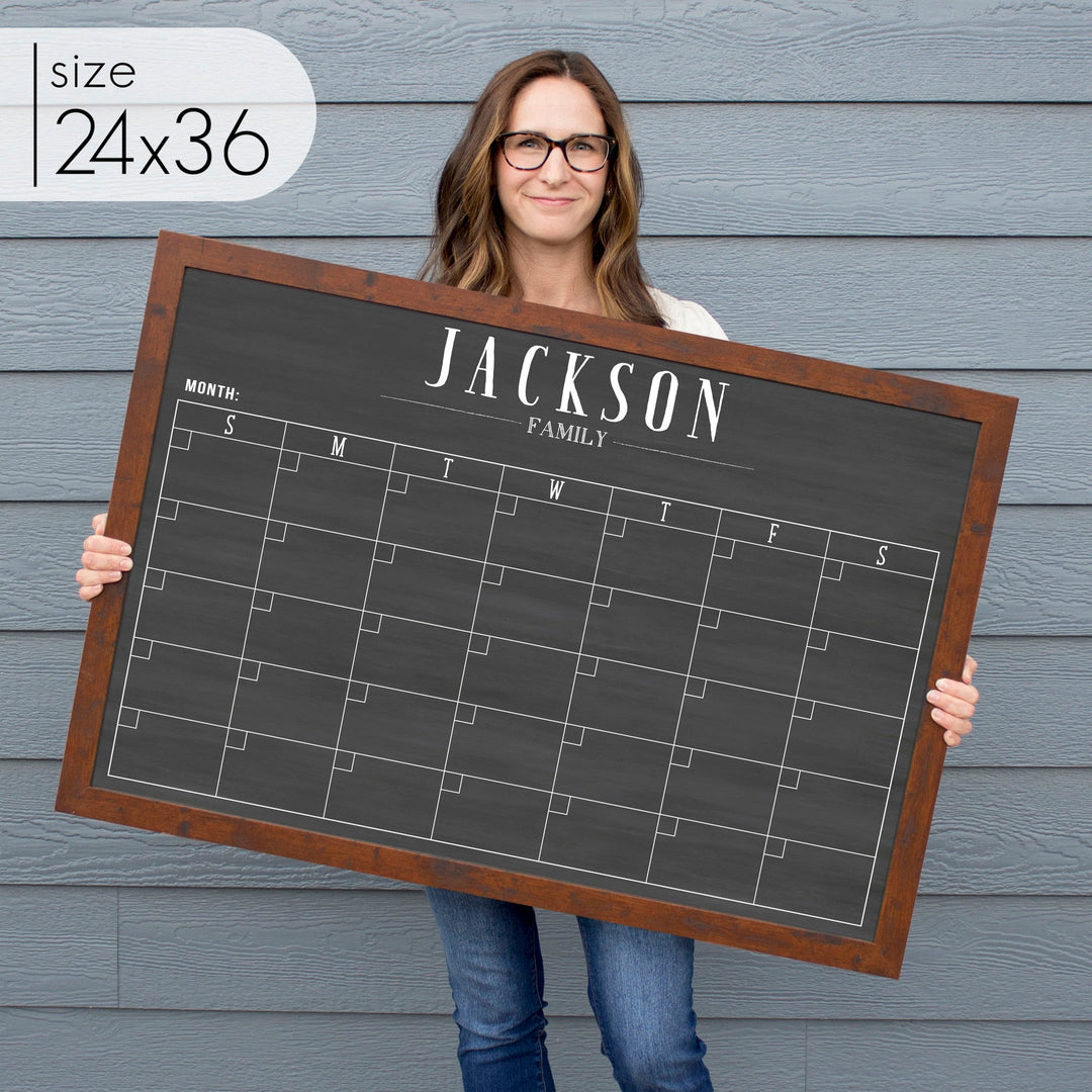 Monthly Framed Chalkboard Calendar | Horizontal Swanson