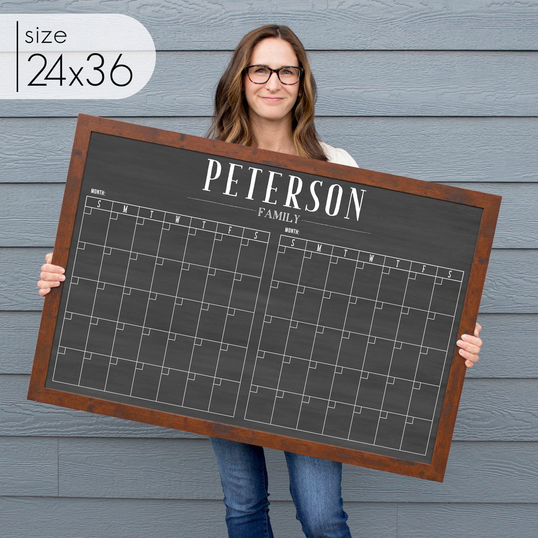 2 Month Framed Chalkboard Calendar | Horizontal Swanson