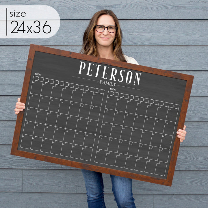 2 Month Framed Chalkboard Calendar | Horizontal Swanson