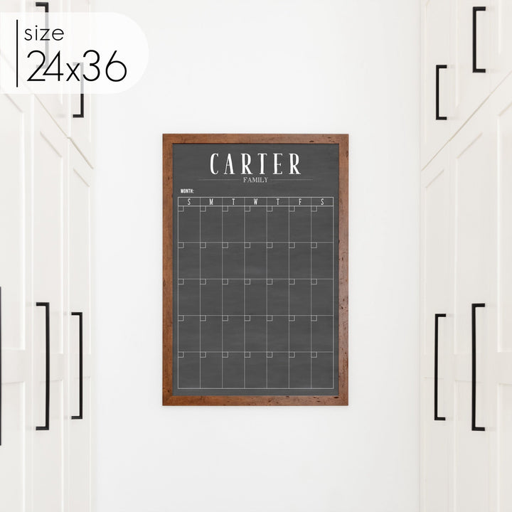 Monthly Framed Chalkboard Calendar | Vertical Swanson