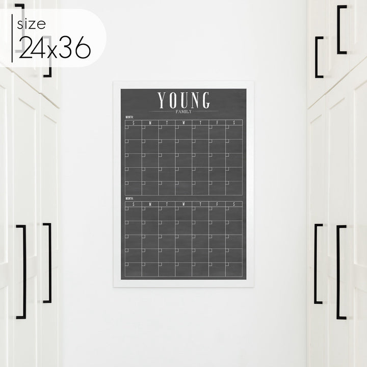 2 Month Framed Chalkboard Calendar | Vertical Swanson