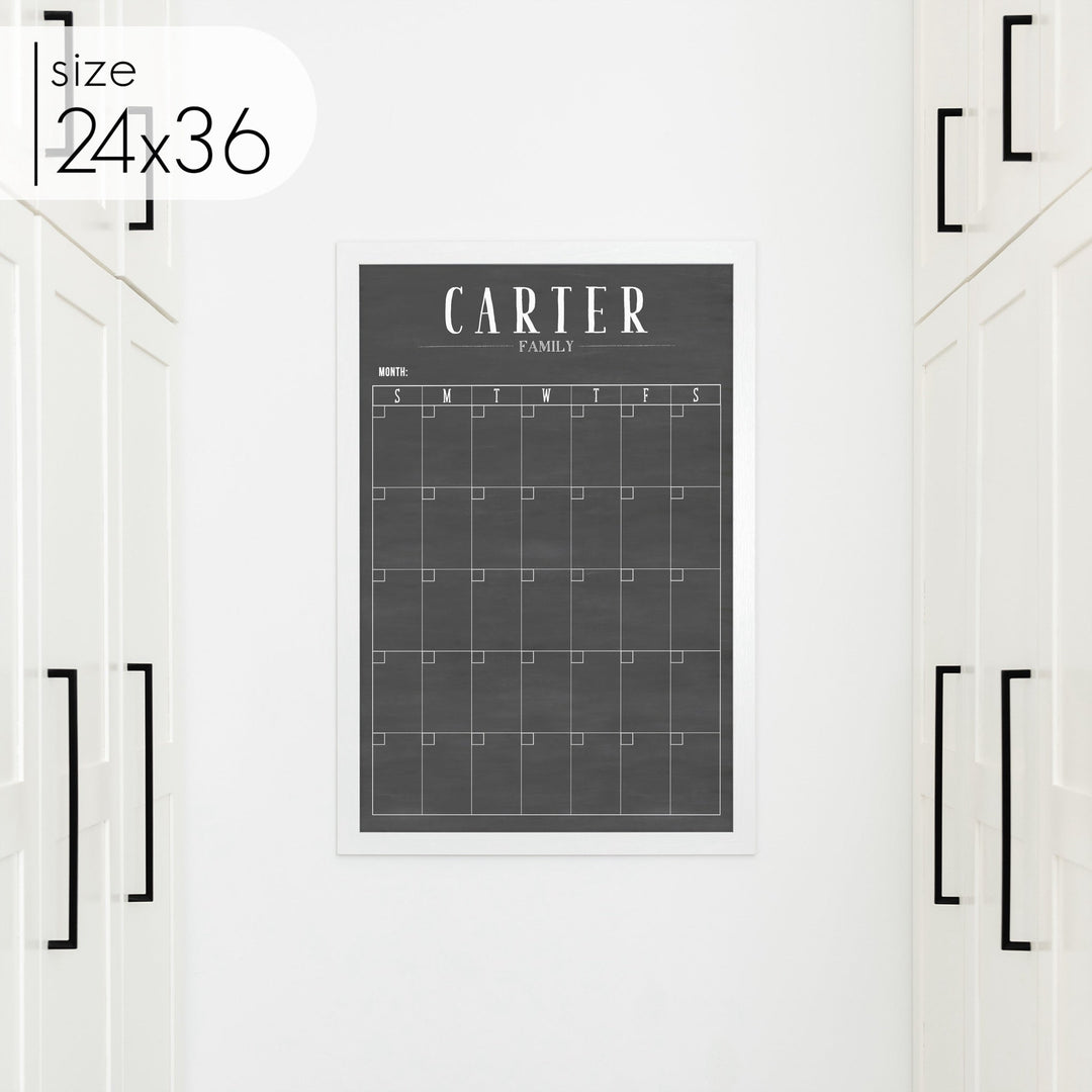 Monthly Framed Chalkboard Calendar | Vertical Swanson