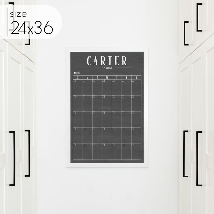 Monthly Framed Chalkboard Calendar | Vertical Swanson