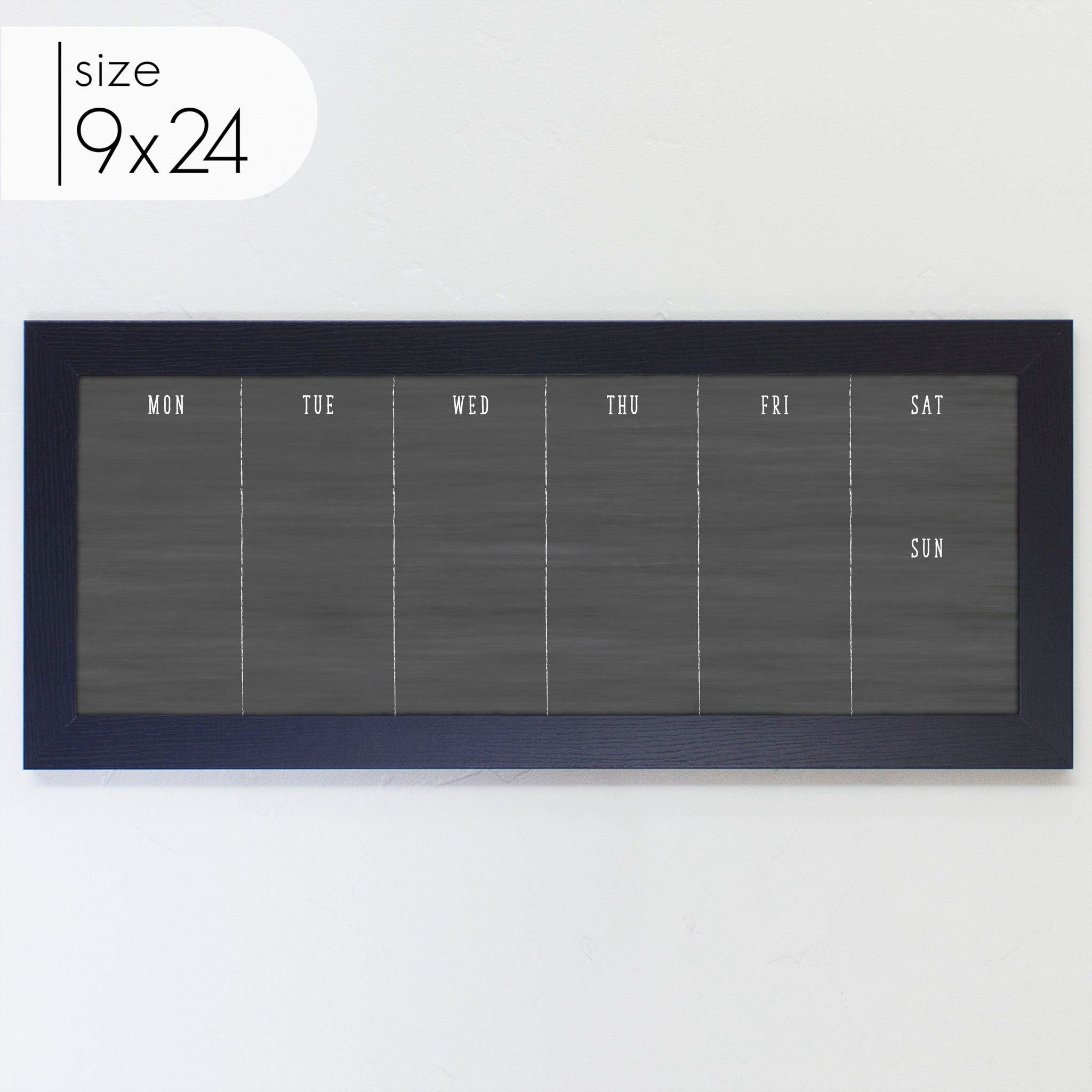 Slim Weekly Framed Chalkboard | Horizontal Multi-style
