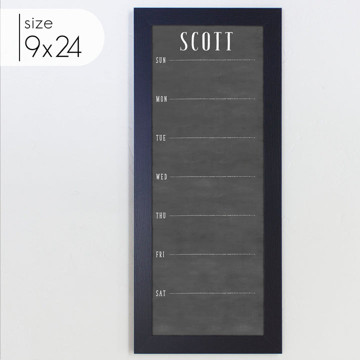 Slim Weekly Framed Chalkboard | Vertical Swanson