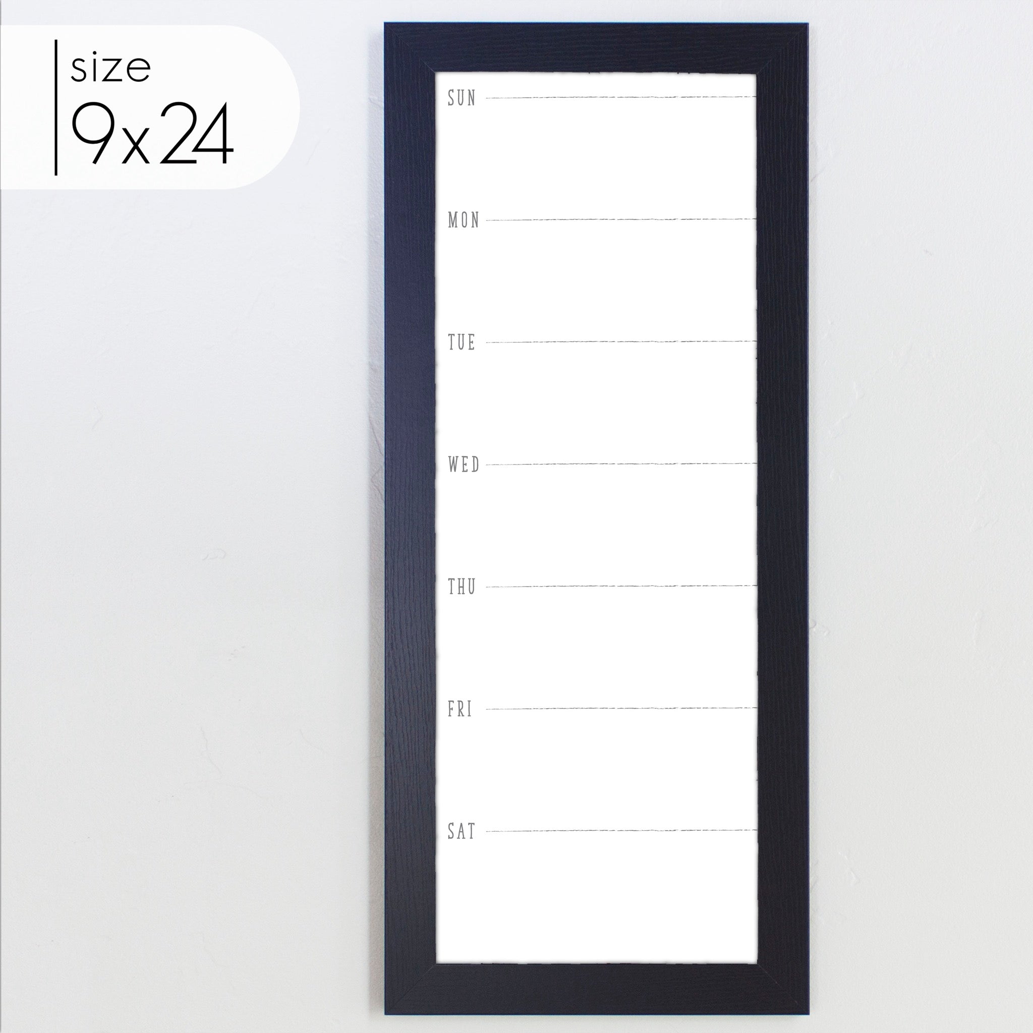 Slim Weekly Framed Whiteboard | Vertical Multi-style