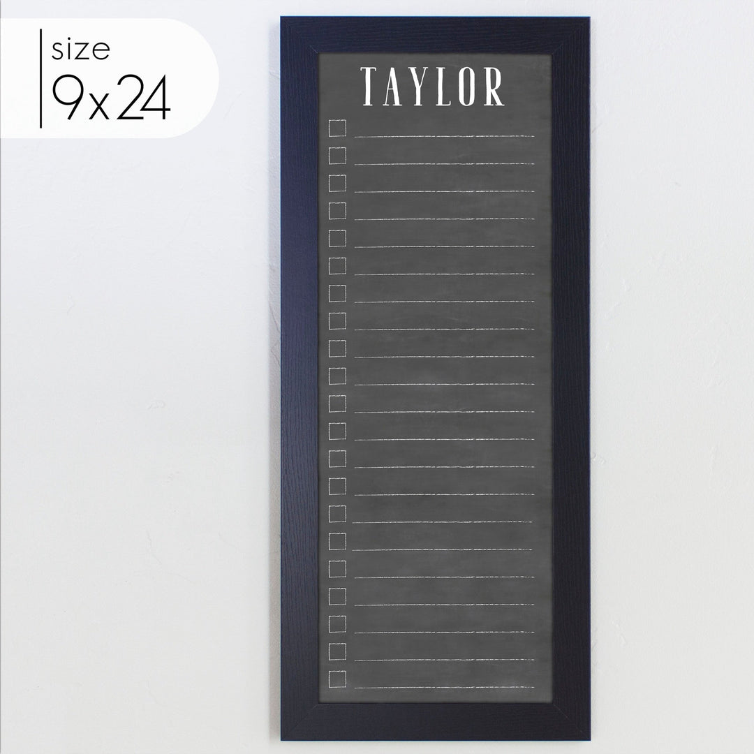 Slim Checklist Framed Chalkboard | Vertical Swanson