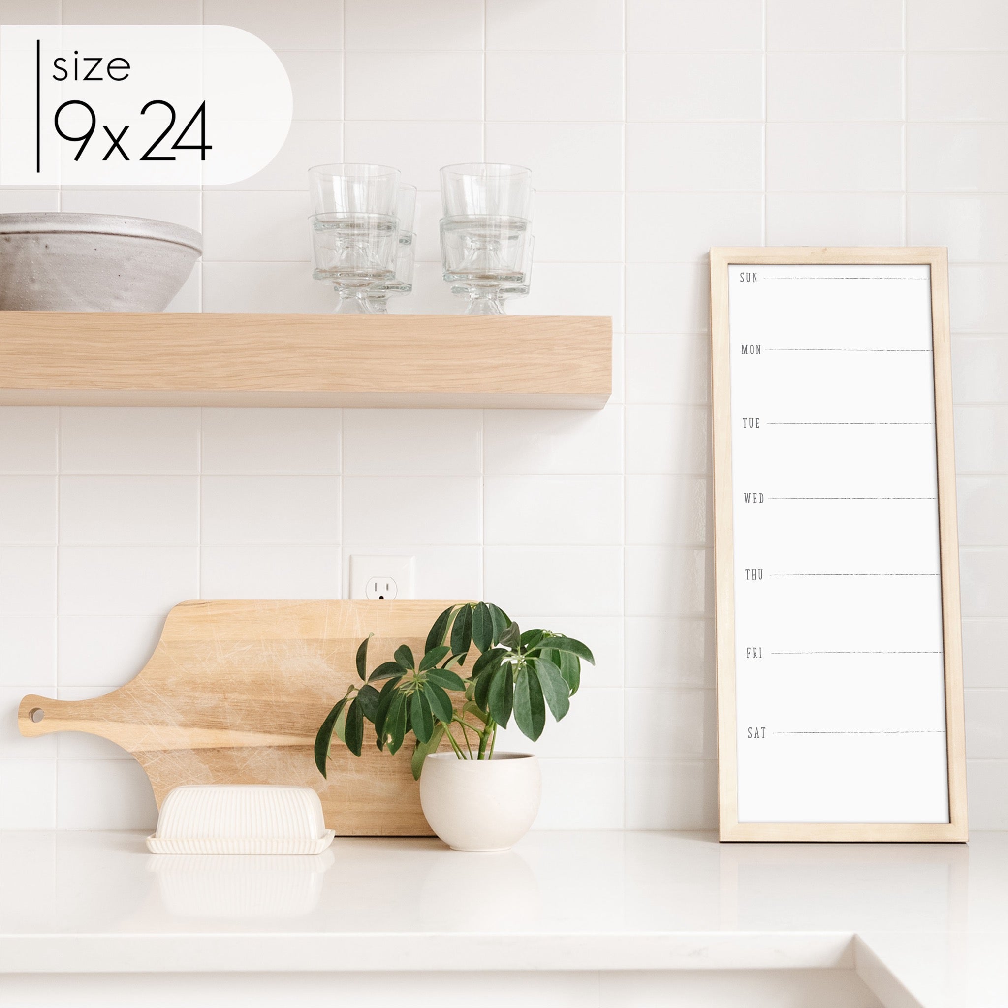 Slim Weekly Framed Whiteboard | Vertical Multi-style