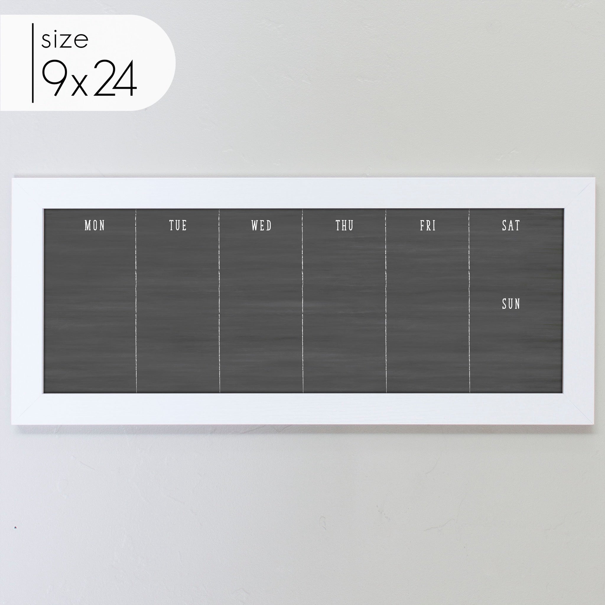 Slim Weekly Framed Chalkboard | Horizontal Multi-style