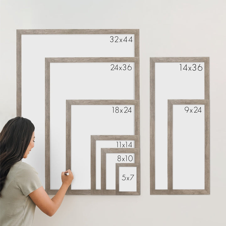 Weekly Framed Whiteboard Calendar + 2 sections | Vertical Donna