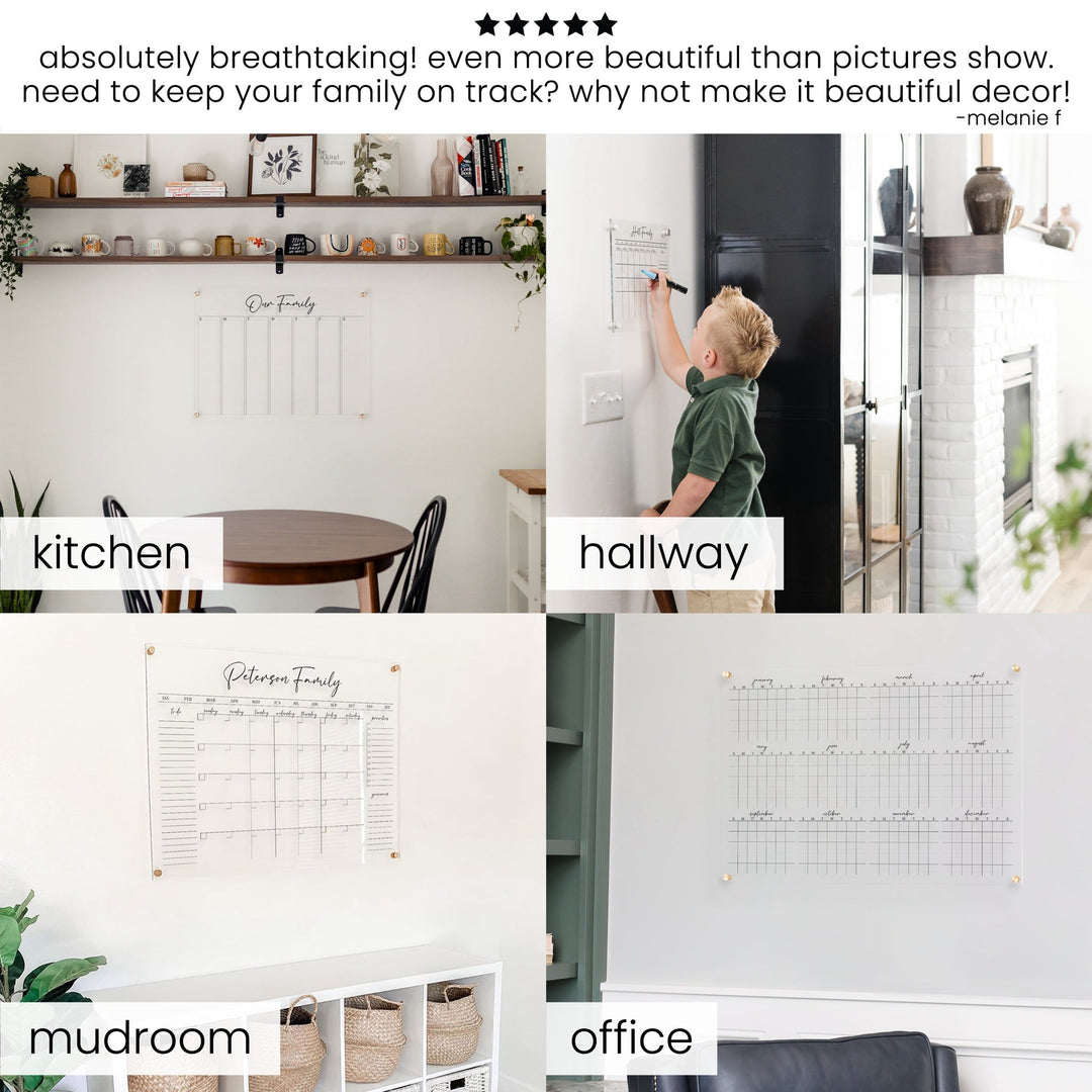 Monthly Acrylic Calendar | Horizontal Pennington