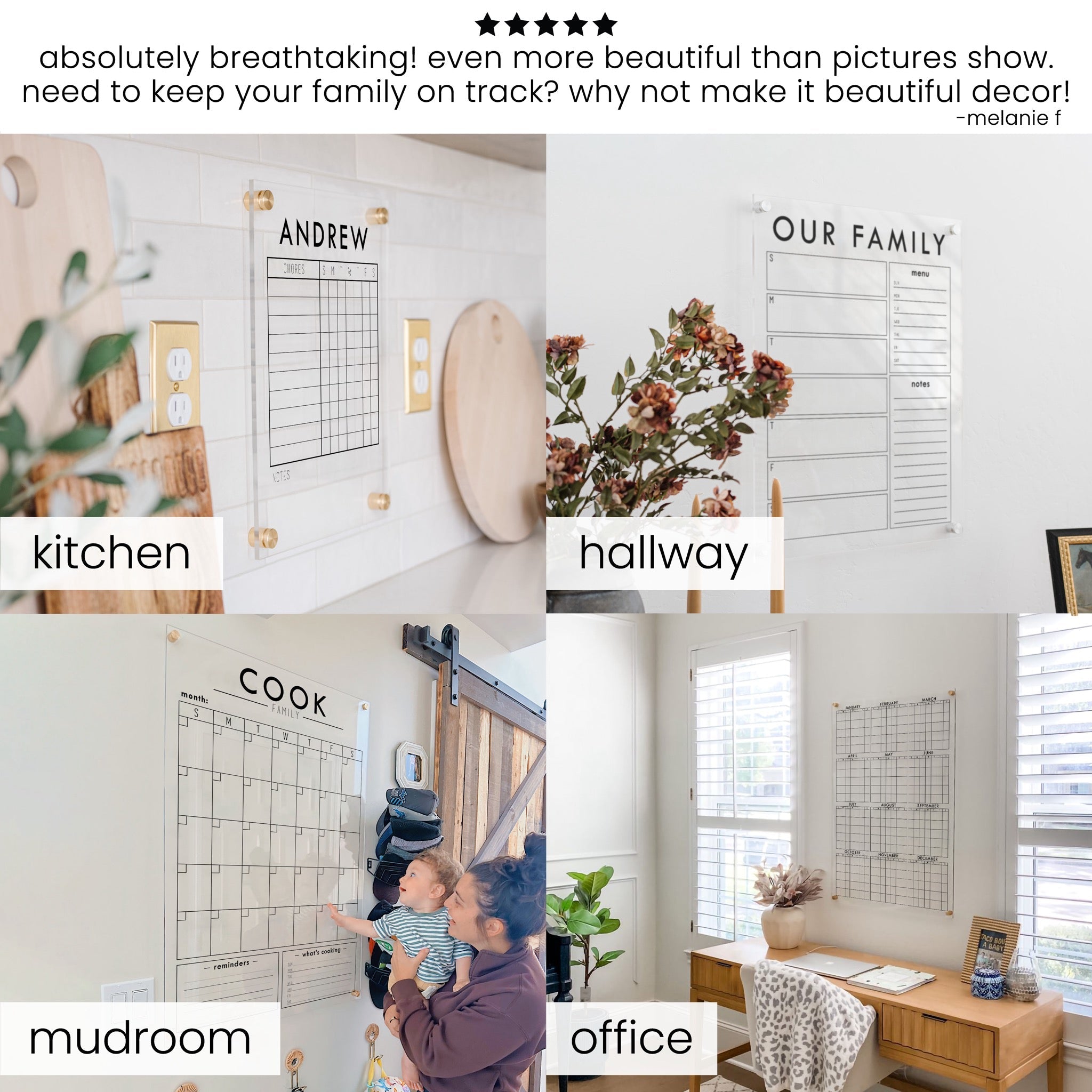 3 Person Acrylic Chore Chart | Vertical Craig