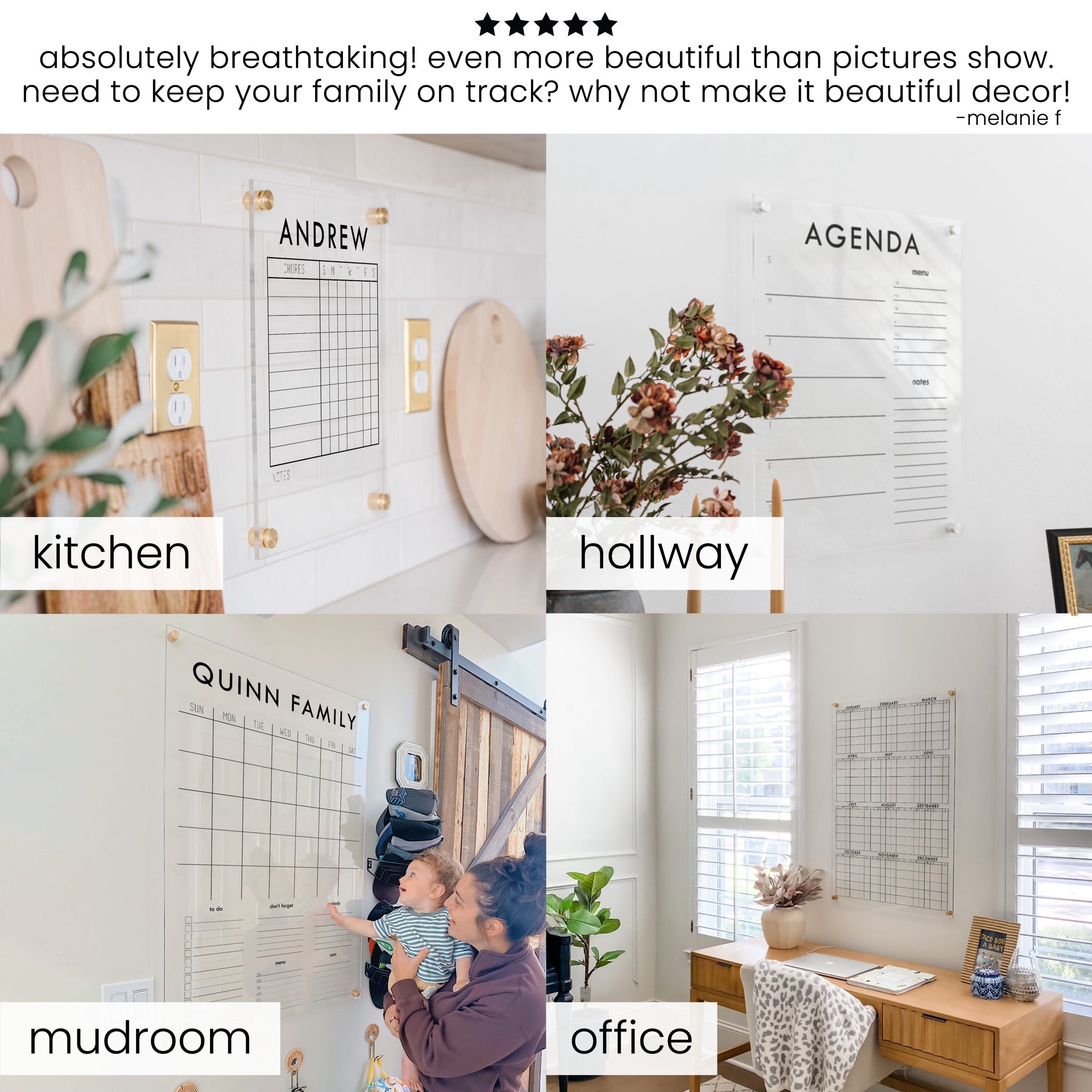 Monthly Acrylic Calendar + 2 Sections | Vertical Madi