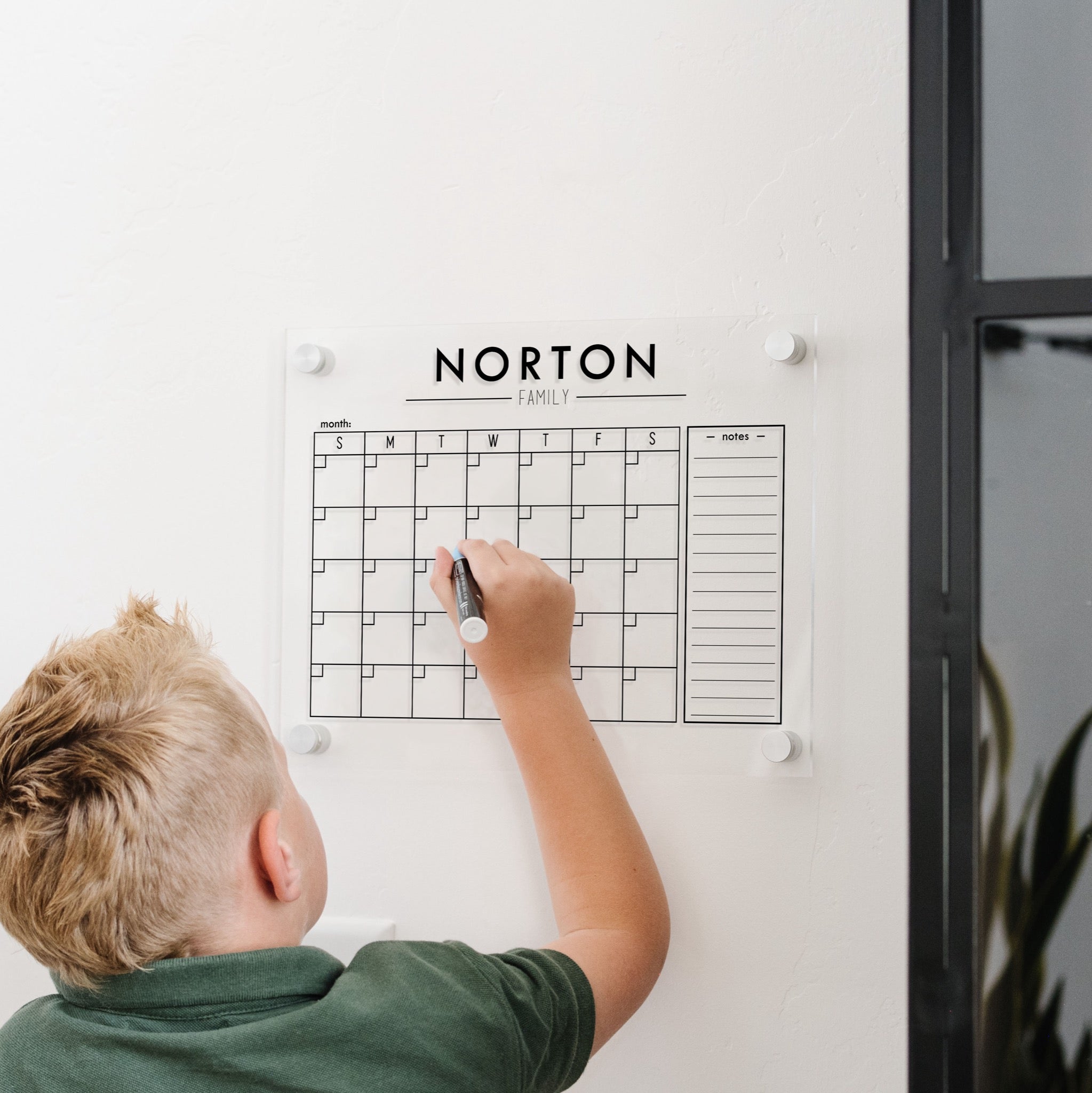 Monthly Acrylic Calendar + 1 Section | Horizontal Craig