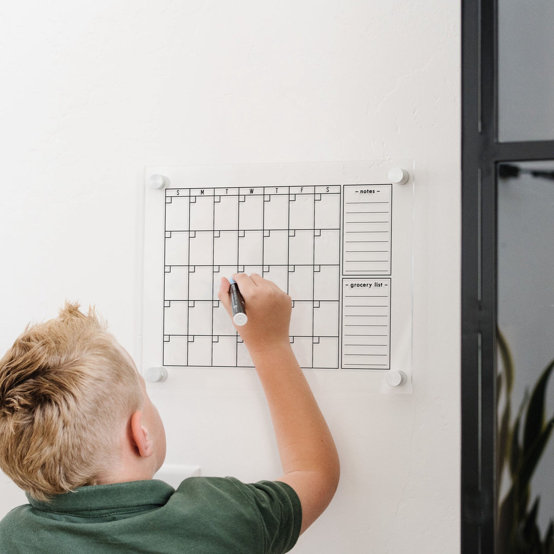 Monthly Acrylic Calendar + 2 Sections | Horizontal Multi-style