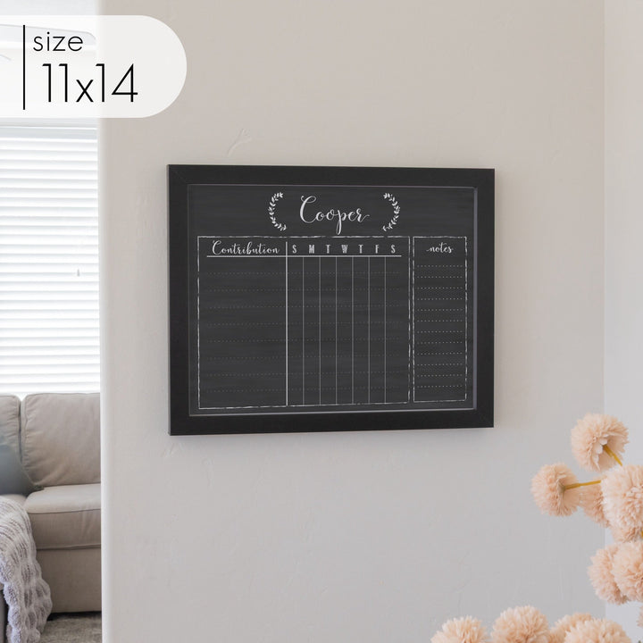 1 Person Framed Chalkboard Chore Chart | Horizontal Eagleton