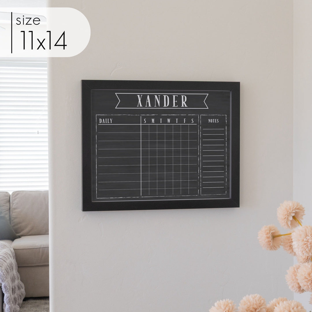 1 Person Framed Chalkboard Chore Chart | Horizontal Swanson