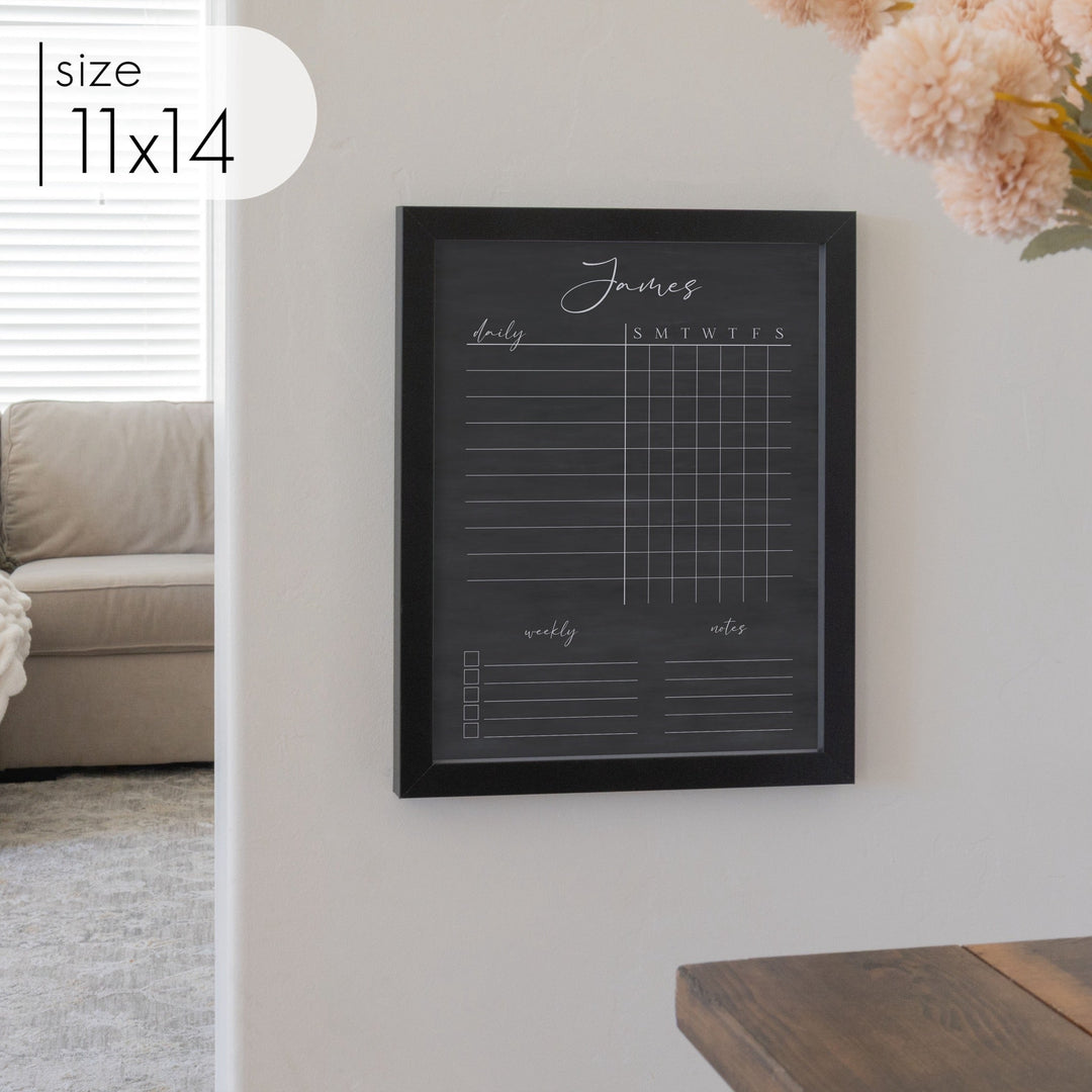 1 Person Framed Chalkboard Chore Chart  | Vertical Pennington
