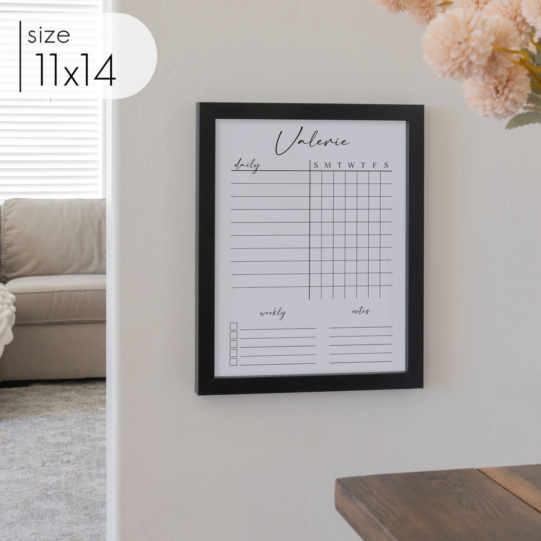 1 Person Framed Whiteboard Chore Chart  | Vertical Pennington
