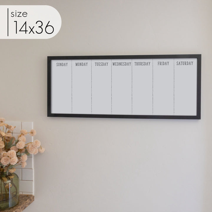 Slim Weekly Framed Whiteboard | Horizontal Multi-style