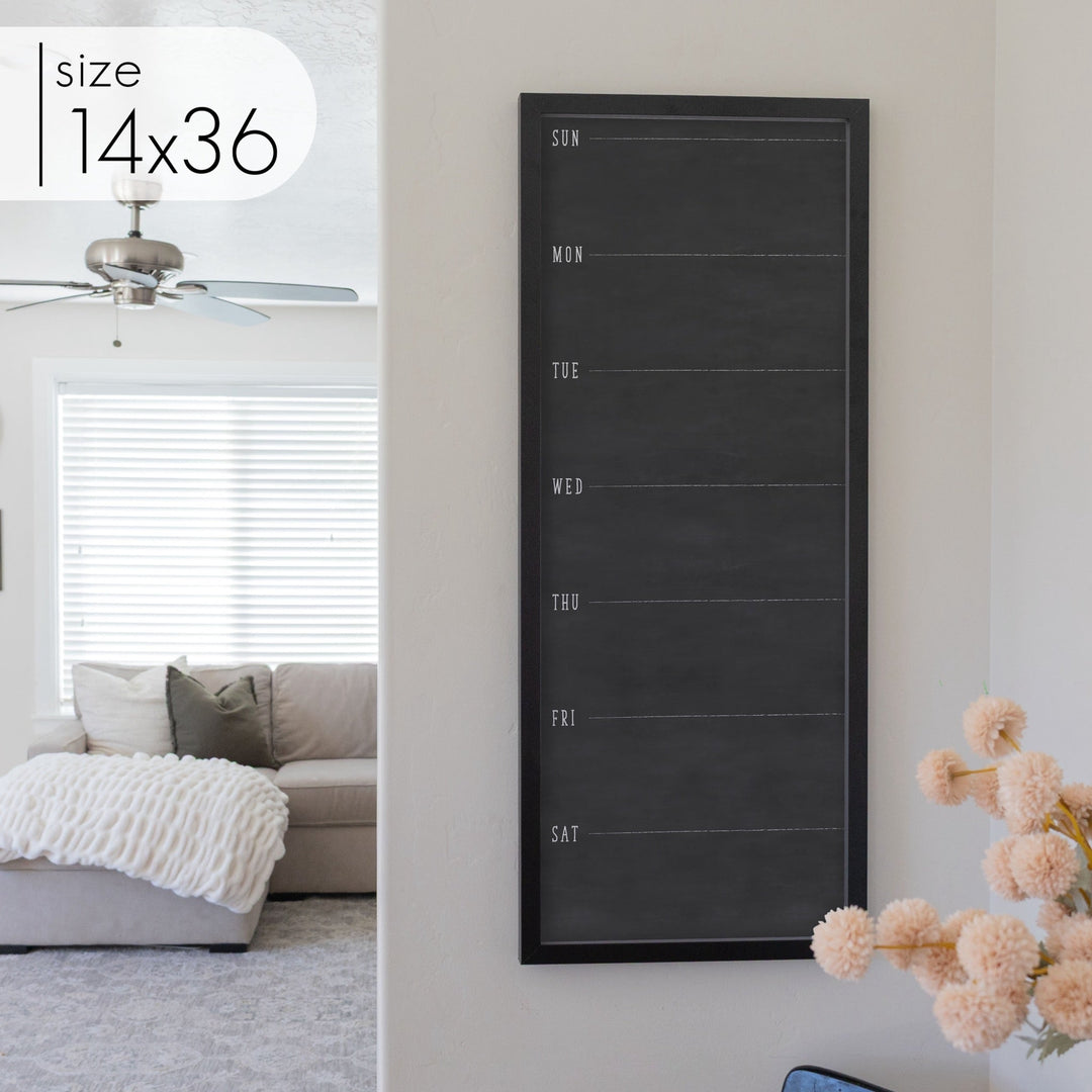 Slim Weekly Framed Chalkboard | Vertical Multi-style