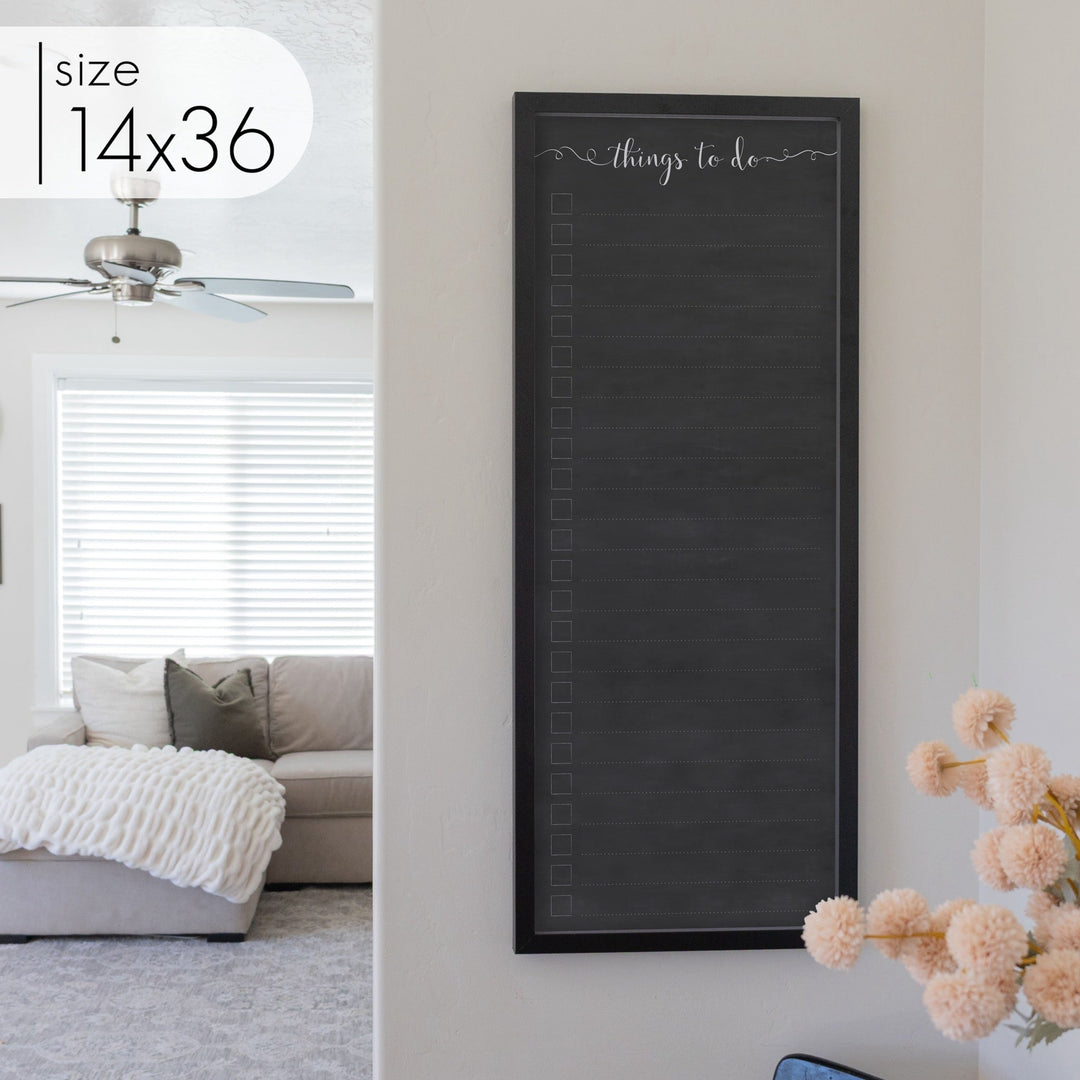 Slim Checklist Framed Chalkboard | Vertical Knope