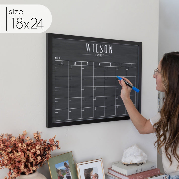 Monthly Framed Chalkboard Calendar | Horizontal Swanson
