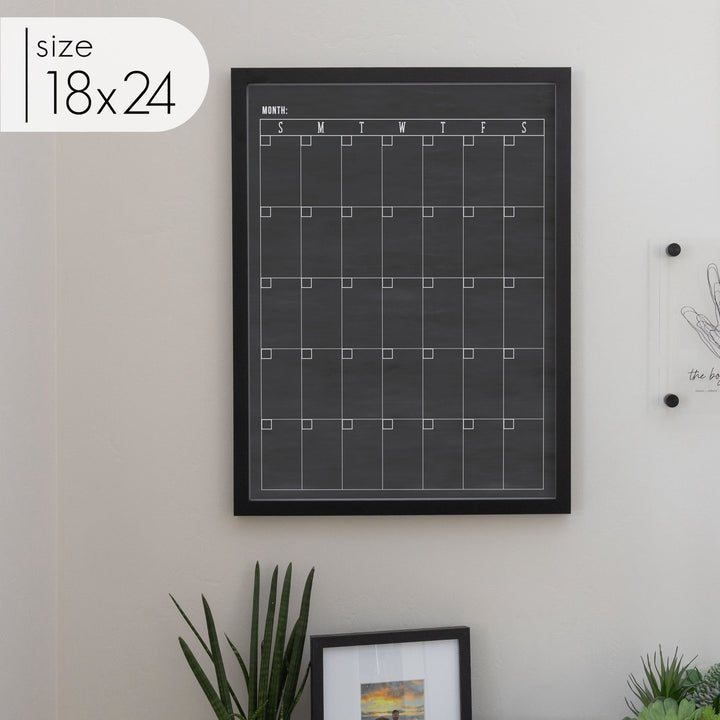 Monthly Framed Chalkboard Calendar | Vertical Multi-style
