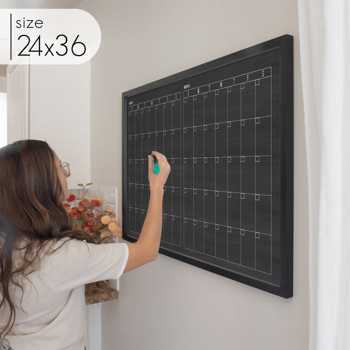 2 Month Framed Chalkboard Calendar | Horizontal Multi-style
