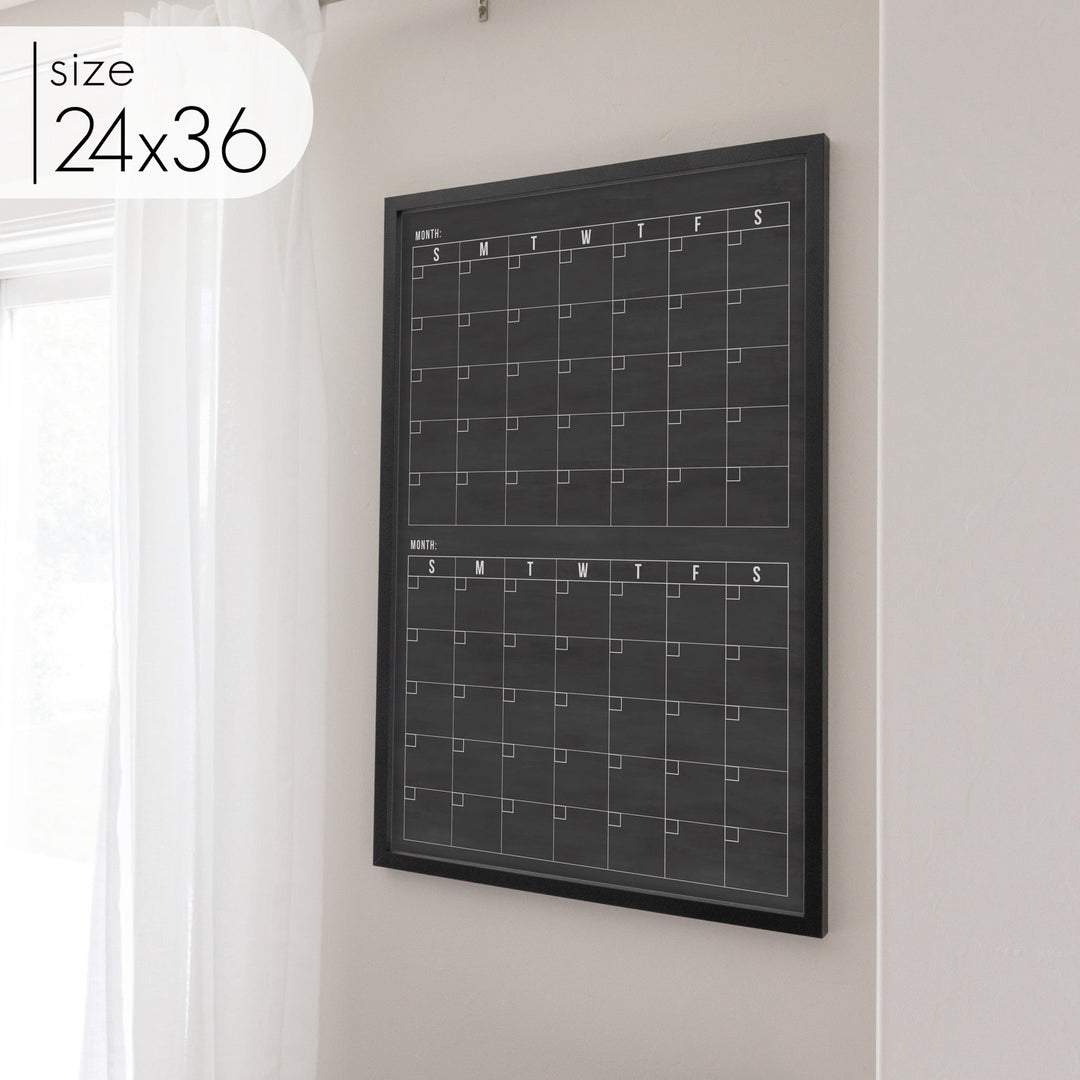 2 Month Framed Chalkboard Calendar | Vertical Dwyer