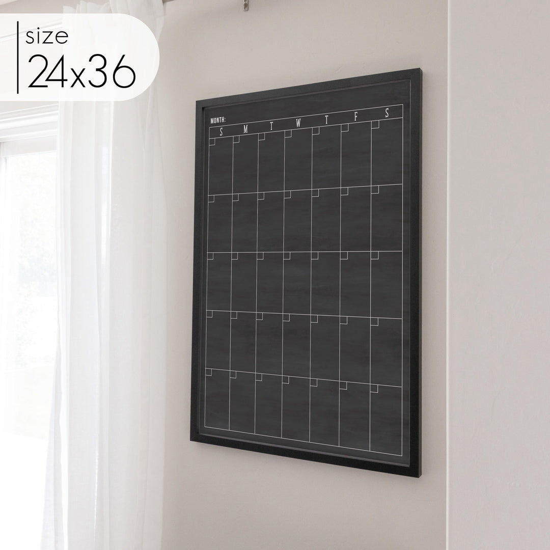 Monthly Framed Chalkboard Calendar | Vertical Multi-style